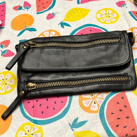 Hollywood intuition by Jayne Hersh clutch, black faux leather - Picture 1 of 9